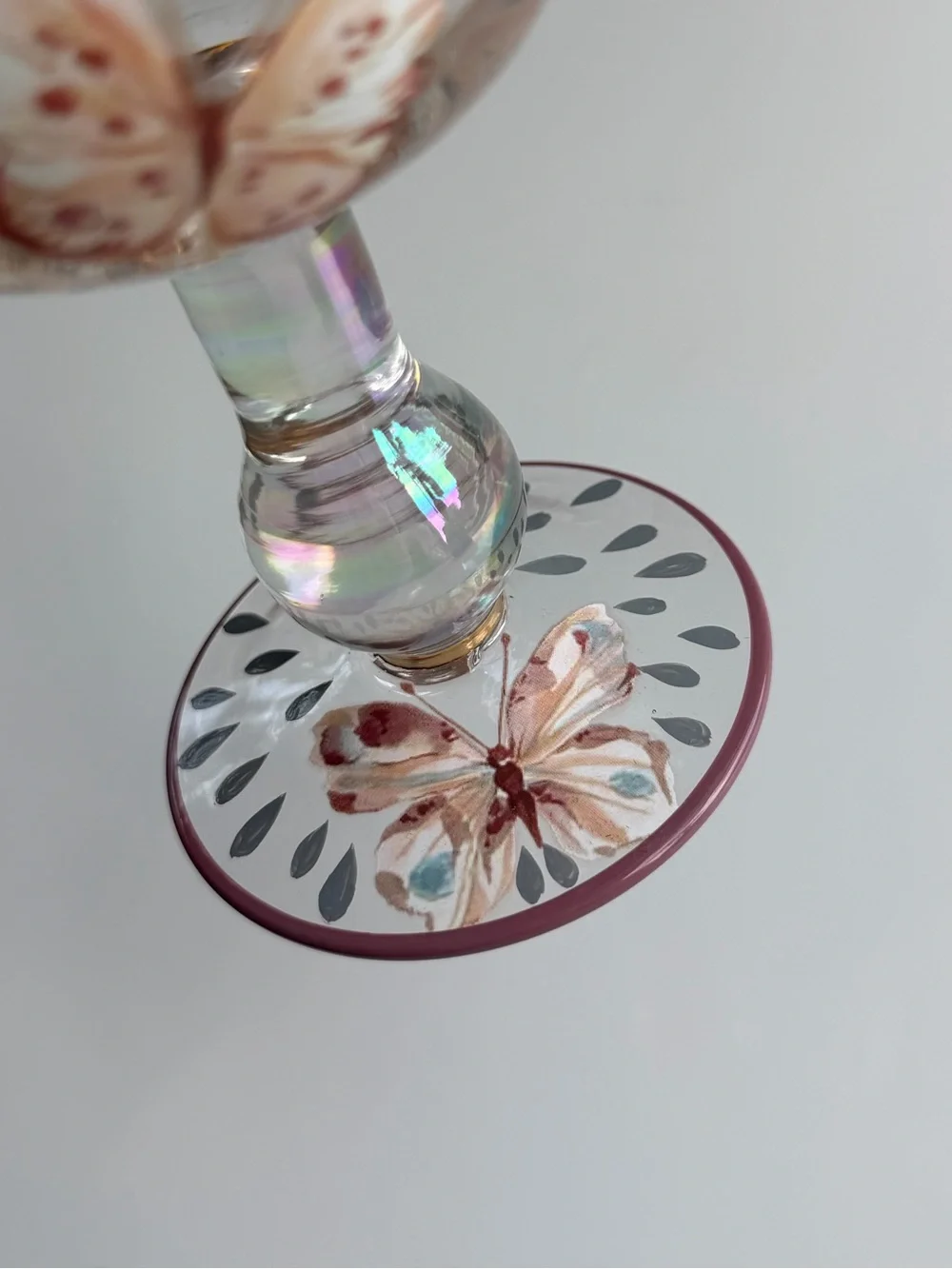 MacKenzie-Childs Butterfly Hill Novelty Wine Glass